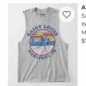 American Highway Saint Louis Marathon Distressed Graphic Muscle Tee